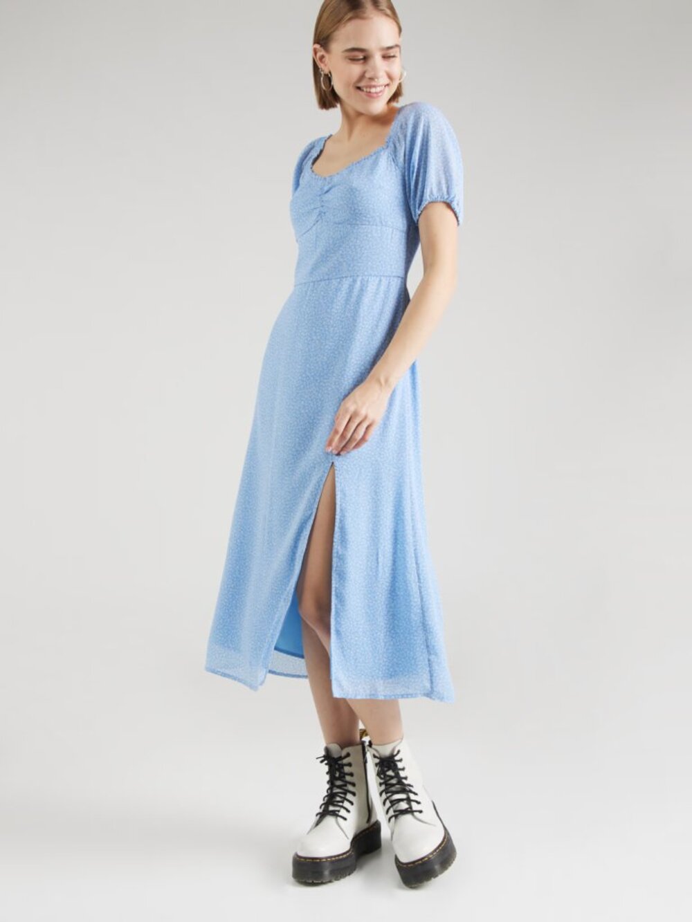 Hollister Women's Light Blue Floral Dress, Size L